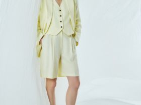 Шорты со складками, Желтый