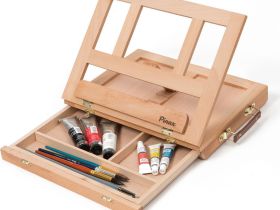 Мольберт настольный Pinax TE-01B с ящиком для кистей и красок, малый, бук