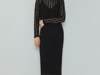 Ажурное платье миди, Черный