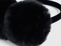 Меховые наушники для девочек, Черный