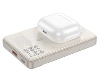 Внешний аккумулятор Hoco Q18 Tourer Magnetic Wireless Charging 10000 mAh 15W USB/Type-C (бежевый)