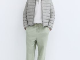 Утеплённая лёгкая куртка с воротником-стойкой, Бежевый