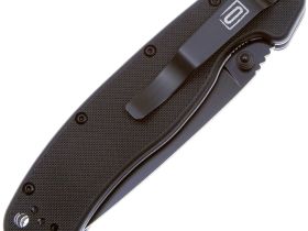 Складной нож полусеррейторный Ontario RAT 1, сталь AUS-8, рукоять термопластик GRN, черный