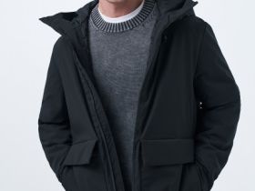 Утеплённая парка с накладными карманами, Черный