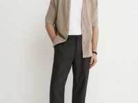 Вязаный кардиган с коротким рукавом, Бежевый