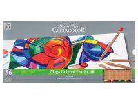 Набор карандашей цветных Cretacolor "Megacolor" 36 цветов, в металлической коробке