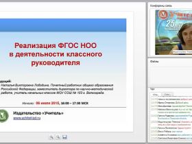 Реализация ФГОС НОО в деятельности классного руководителя