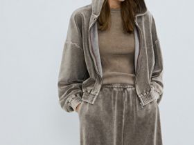 Толстовка из бархата, Бежевый