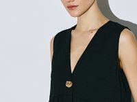 Топ из вискозы с застёжкой, Черный