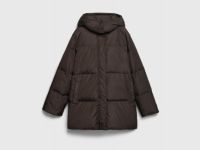 Пуховик с натуральным утеплителем, Коричневый