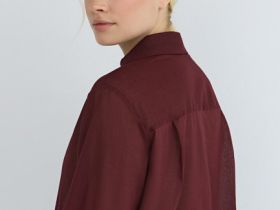 Полупрозрачная рубашка из хлопка и рами, Фиолетовый