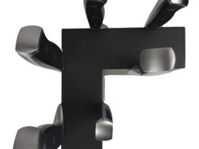 Подставка настольная магнитная для 6 ножей Woodinhome KS003SOBL, дуб, черный