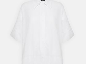 Блузка свободного кроя с добавлением льна