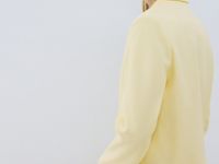Двубортный жакет со льном, Желтый