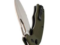 Складной нож Obertech ns-01 Drop point satin, сталь VG-10, рукоять G10, олива