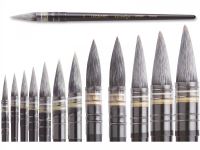 Кисть синтетика №10 круглая Leonard Aquarellys "872RO" короткая черная ручка с насечками