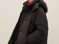 Пуховик с воротником-стойкой