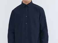 Рубашка из хлопковой ткани, Синий