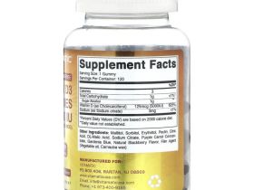 Vitamatic, Жевательные мармеладки с витамином D3 без сахара, натуральная ежевика, 5000 МЕ (125 мкг), 120 жевательных таблеток