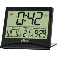 Часы-будильник Ritmix CAT-042 с метеостанцией (черный)