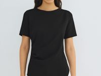 Футболка с драпировкой, Черный