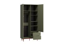 Распашной шкаф Изи 2-100x220 Оливковый/Оранжевый