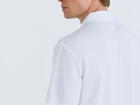 Поло из техноткани с воротником на молнии, Белый