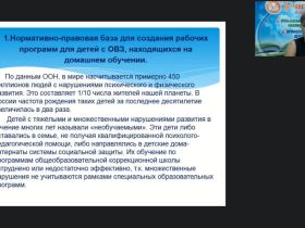 Вебинар «Проектирование рабочей программы в условиях надомного обучения и введения ФГОС НОО для обучающихся с ОВЗ»