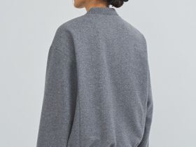 Бомбер из пальтовой ткани, Серый