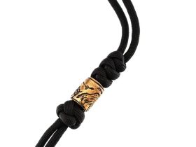 Темляк большой с бусиной "Охота на мамонта", черный