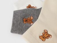 Носки с вышивкой для девочек, 3 пары, Белый