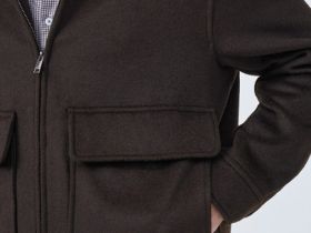 Куртка из пальтовой ткани с накладными карманами, Коричневый