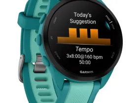 Смарт-часы Garmin Forerunner 165 Music Turquoise Bezel with Aqua Silicone Band (010-02863-32)
