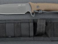 Нож с фиксированным клинком Spartan Blades Harsey Difensa, сталь CPM-S35VN Tungsten DLC, рукоять зеленая микарта, чехол черный