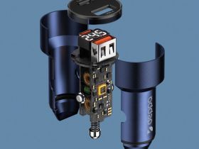 Автомобильное зарядное устройство Deppa USB-A + USB-C, PD, QC, 75 Вт синий