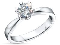 Классическое кольцо из белого золота э4712кц12150900
