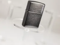 Зажигалка ZIPPO Logo с покрытием Gray Dusk, латунь/сталь, серая, матовая, 38x13x57 мм