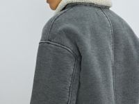 Короткая куртка с меховыми вставками, Серый