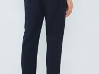 Брюки из текстурного льна, Синий