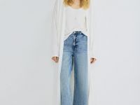 Удлинённый кардиган с кашемиром, Белый