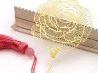 Закладка для книг с кисточкой "Императорская роза" (латунь, нейлон)