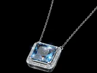 Колье из белого золота с топазом э4771кл05220418