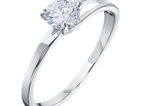 Классическое кольцо из белого золота с бриллиантом э0901кц07080100