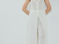 Удлинённый жилет из трикотажа, Белый