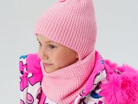 Комплект трикотажный для девочек: шапка, снуд