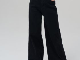 Брюки текстильные джинсовые для девочек