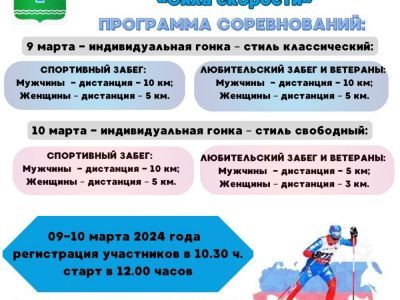 9-10 марта приглашаем на лыжное первенство "Сила скорости"