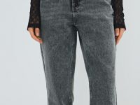 Прямые джинсы с акцентными карманами, Серый