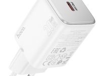 Сетевое зарядное устройство Hoco (N40) Mighty Single port Type-C/PD20W+QC3.0 charger (EU) + кабель Lightning (белый)