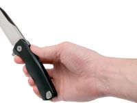 Нож складной LionSteel ROK A BS, сталь Satin Finish Bhler M390, рукоять алюминий, чёрный